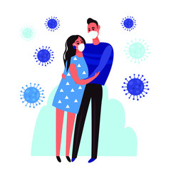 Coronavirus. COVID-19. Image of people in a white medical mask. Vector illustration.