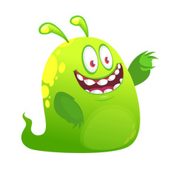 Funny cartoon monster. Vector Halloween illustration.