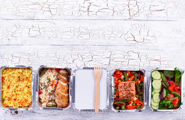 Food delivery concept. Lunch in container