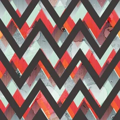 Behang Zigzag grunge naadloos patroon © gudinny