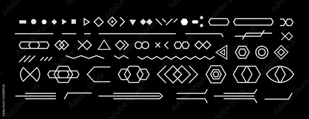 Poster black and white neo memphis geometric design background elements composition set juxtaposed shapes a