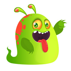 Funny cartoon monster. Vector Halloween illustration.