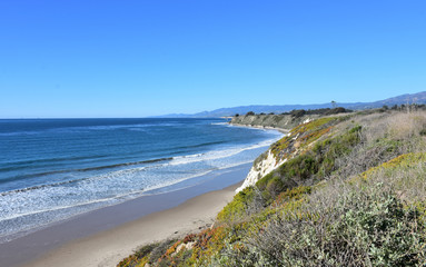 Beautiful Coastline of Ellwood Beach in California