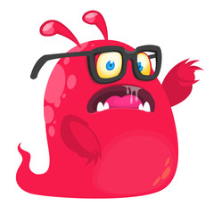 Funny cartoon monster. Vector Halloween illustration.