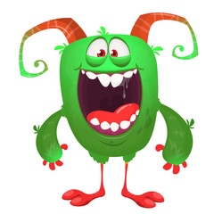 Funny cartoon monster. Vector Halloween illustration.