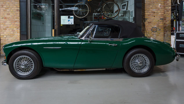 BERLIN - MAY 10, 2015: The roadster Austin-Healey 3000 Mk 3. The 28th Berlin-Brandenburg Oldtimer Day