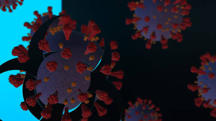 Coronavirus 2019-nCov novel coronavirus concep, 3d rendering