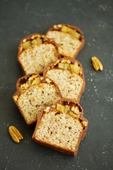 Chocolate Banana Cupcake. Selective focus