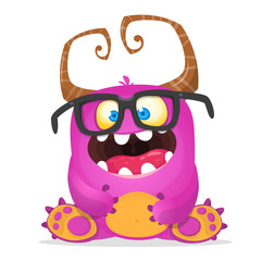 Funny cartoon monster. Vector Halloween illustration.