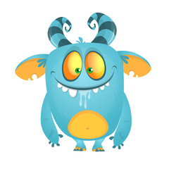 Funny cartoon monster. Vector Halloween illustration.