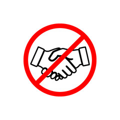 No Handshake icon. No dealing. No collaboration isolated on white background