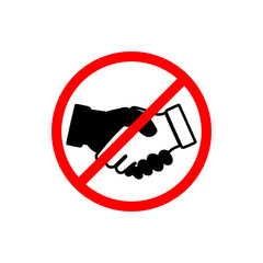 No Handshake icon. No dealing. No collaboration isolated on white background