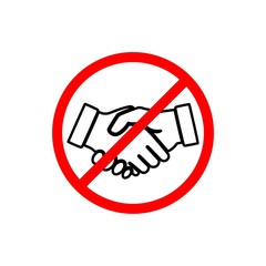 No Handshake icon. No dealing. No collaboration isolated on white background