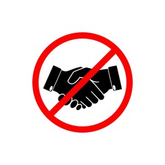 No Handshake icon. No dealing. No collaboration isolated on white background