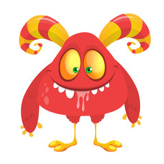 Funny cartoon monster. Vector Halloween illustration.