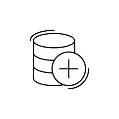Database, add, networking icon. Simple line, outline vector elements of storage and cloud icons for ui and ux, website or mobile application