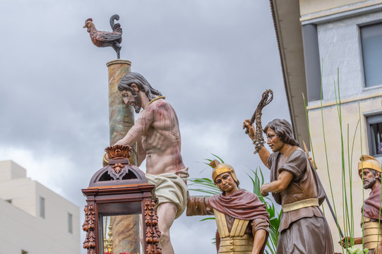 La Flagelacion. Procession Holy Friday. Leon, Spain. Holy Week 2019.