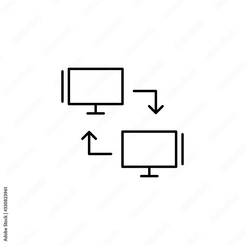 Poster computer, networking icon. simple line, outline vector elements of storage and cloud icons for ui an
