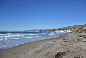 Beautiful Deserted Sand Beach in Goleta California
