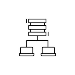 Laptop, networking icon. Simple line, outline vector elements of storage and cloud icons for ui and ux, website or mobile application