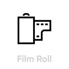 Film Roll icon. Editable Vector Outline.