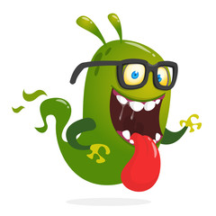 Funny cartoon monster. Vector Halloween illustration.