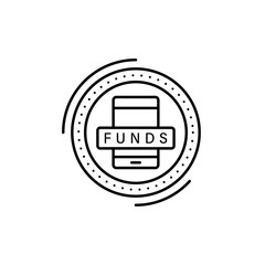 Smartphone, funds, banking icon. Simple line, outline vector elements of business and finance icons for ui and ux, website or mobile application
