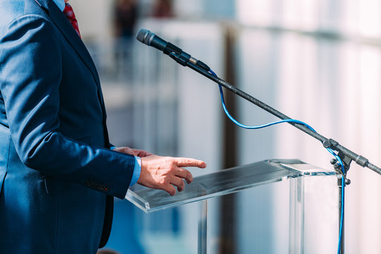 Politician Speaking During Political Event