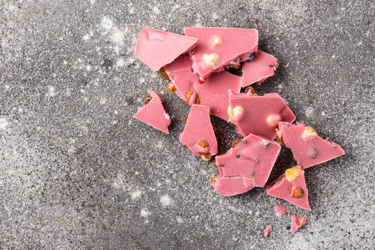 Pink or ruby chocolate, trendy food