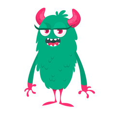 Funny cartoon monster. Vector Halloween illustration.