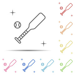 Baseball, sport multi color icon. Element of sport thin line icon on white background