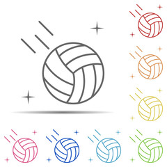 Volleyball, sport multi color icon. Element of sport thin line icon on white background