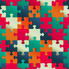 multicolor puzzle seamless pattern