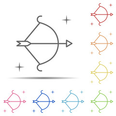 Bow, sport multi color icon. Element of sport thin line icon on white background