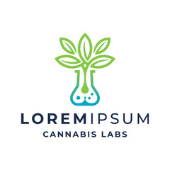 Simple Cannabis Labs Logo Template