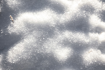 snow with frozen crystals