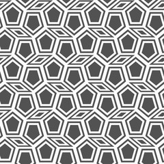 Monochrome mosaic seamless pattern.