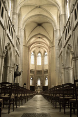 Fototapeta premium inside the church, main aisle to the altar