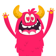 Obraz premium Funny cartoon monster. Vector Halloween illustration.