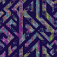 Grunge geometric seamless pattern