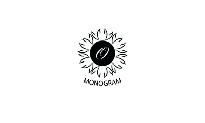 Floral monogram with letter O. Exquisite business logo, restaurant, royalty, boutique, cafe, hotel logo template.
