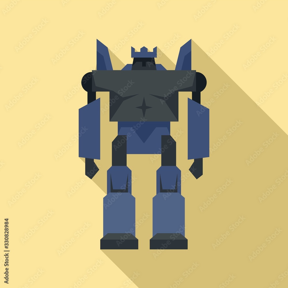 Poster cyborg robot transformer icon. flat illustration of cyborg robot transformer vector icon for web des
