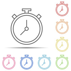 Stopwatch multi color icon. Element of swimming poll thin line icon on white background