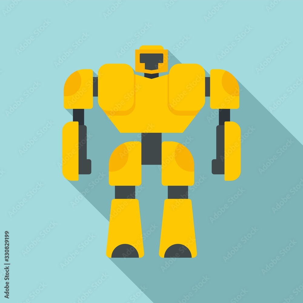 Poster game robot transformer icon. flat illustration of game robot transformer vector icon for web design