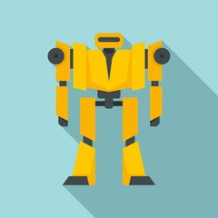Guard robot transformer icon. Flat illustration of guard robot transformer vector icon for web design