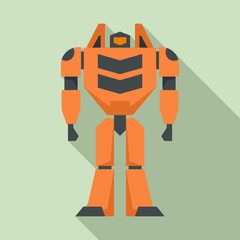 Toy robot transformer icon. Flat illustration of toy robot transformer vector icon for web design