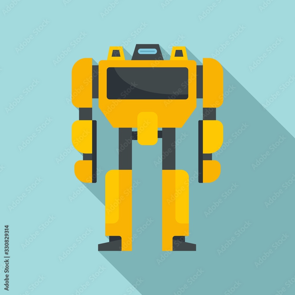 Poster toy robot transformer icon. flat illustration of toy robot transformer vector icon for web design