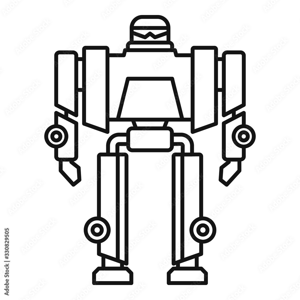 Poster cyborg robot transformer icon. outline cyborg robot transformer vector icon for web design isolated 