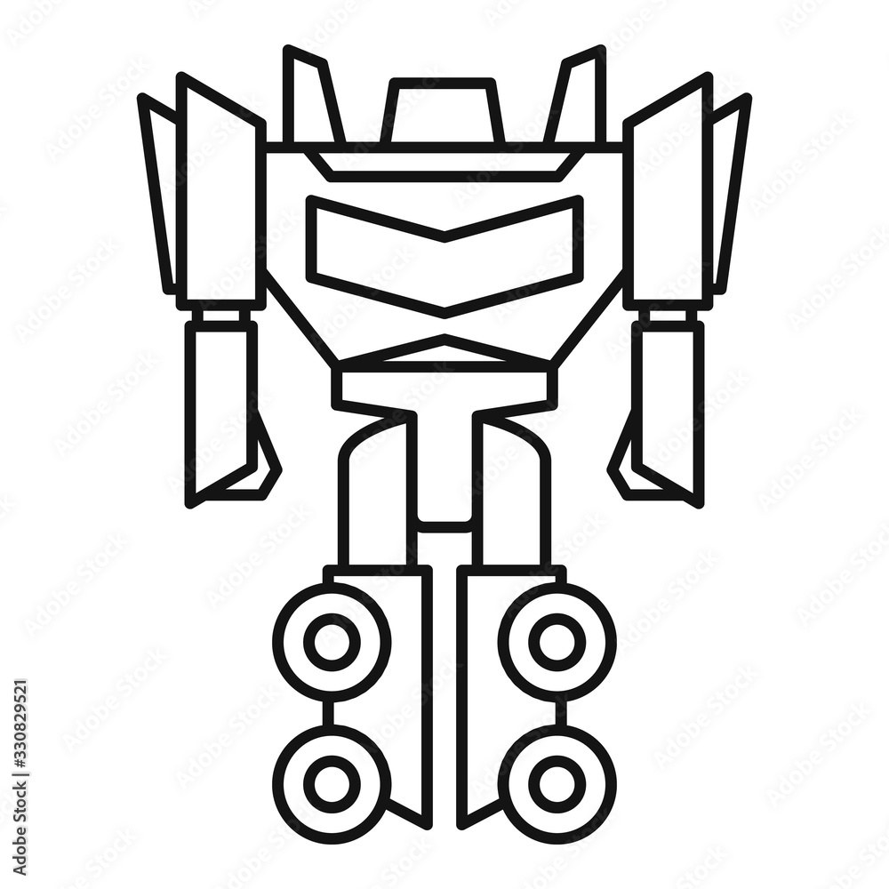 Poster fantasy robot transformer icon. outline fantasy robot transformer vector icon for web design isolate