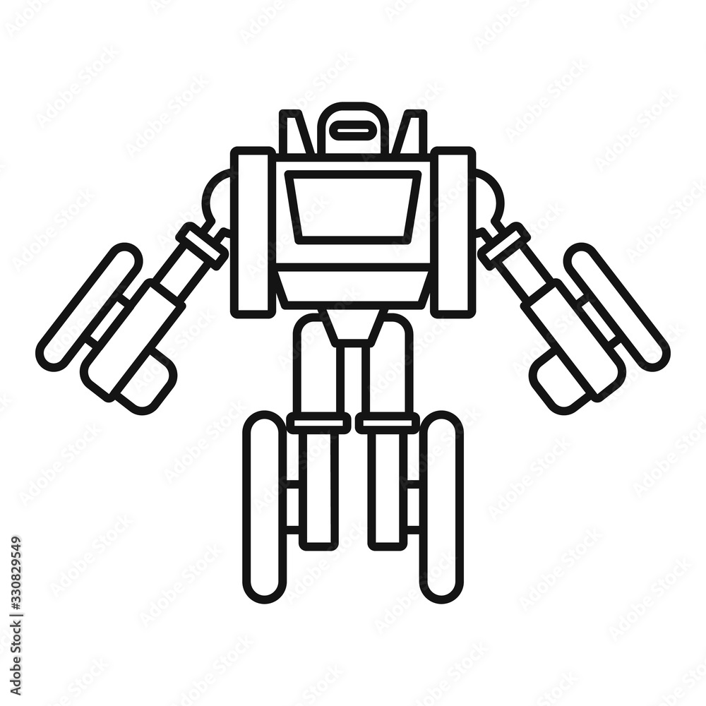 Poster futuristic robot transformer icon. outline futuristic robot transformer vector icon for web design i